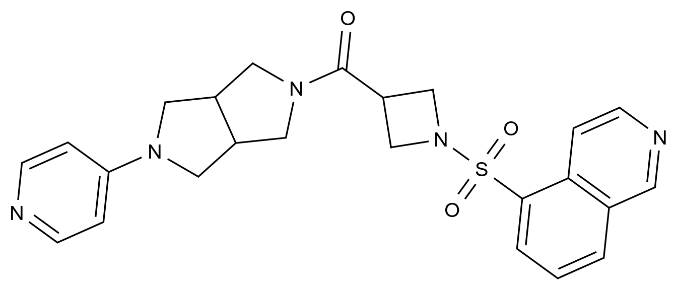 [Hexahydro-5-(4-pyridinyl)pyrrolo[3,4-c]pyrrol-2(1H)-yl][1-(5-isoquinolinylsulfonyl)-3-azetidinyl]-methanone结构式