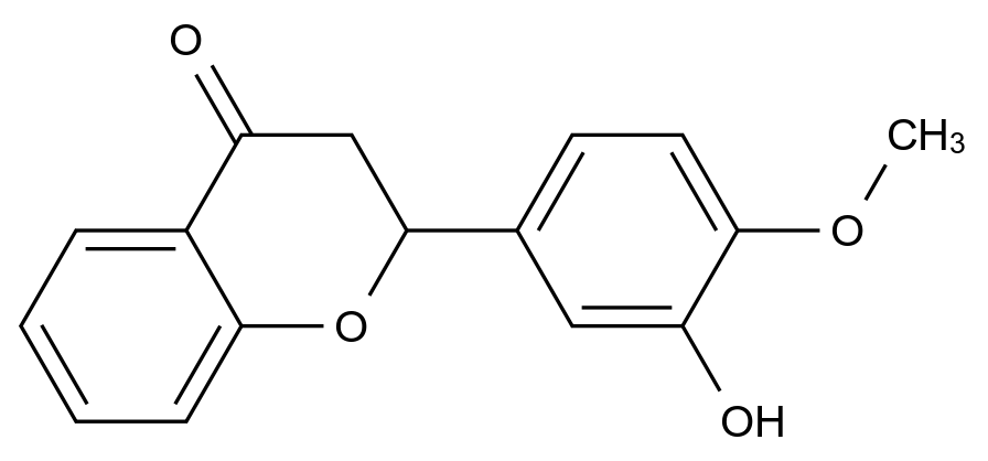 3’-Hydroxy-4’-methoxyflavanone结构式