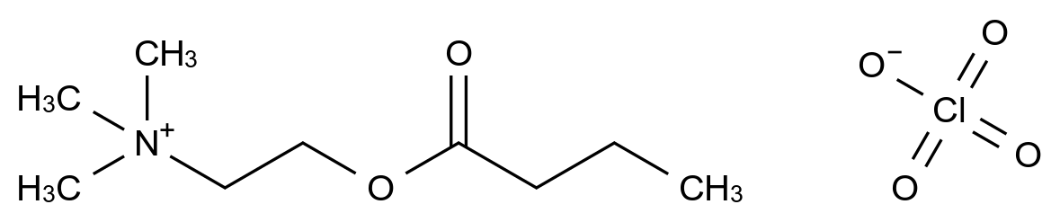 2-(Butyryloxy)-N,N,N-trimethylethan-1-aminium perchlorate结构式