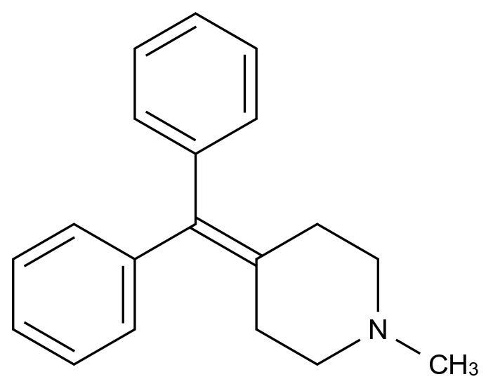 4-(Diphenylmethylene)-1-methylpiperidine结构式