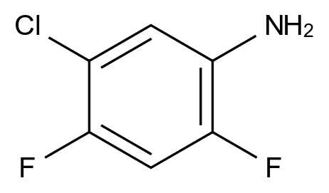 2,4-二氟-5-氯苯胺结构式