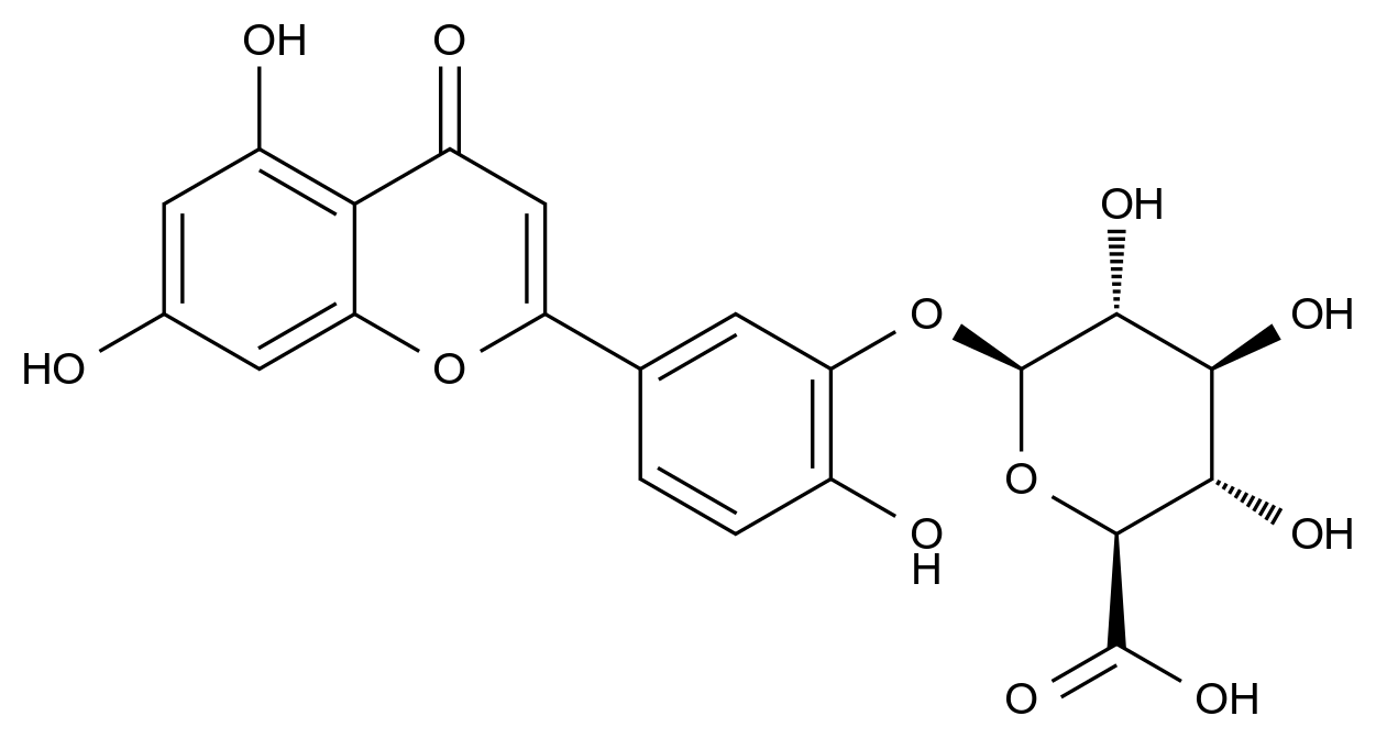 木犀草素-3'-葡萄糖醛酸苷结构式