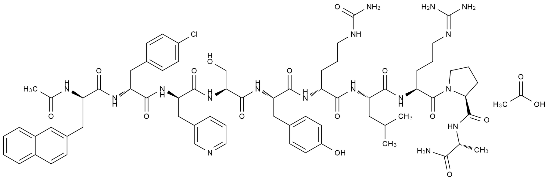 145672-81-7 醋酸西曲瑞克结构式