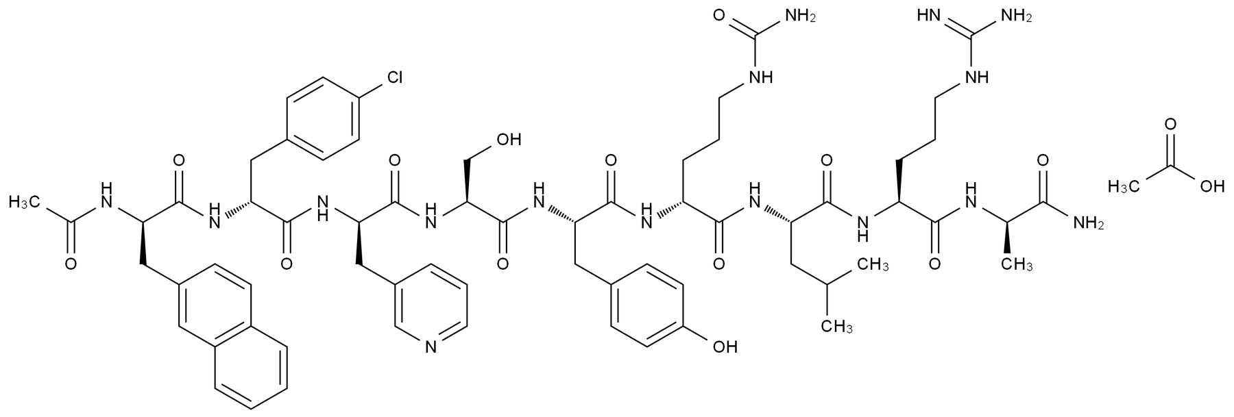去Pro-醋酸西曲瑞克结构式