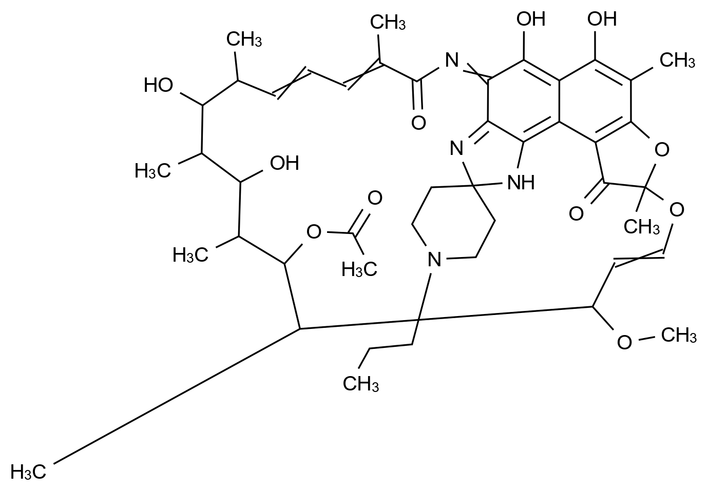 75903-10-5 N-Desisobutyl-N-propyl Rifabutin结构式
