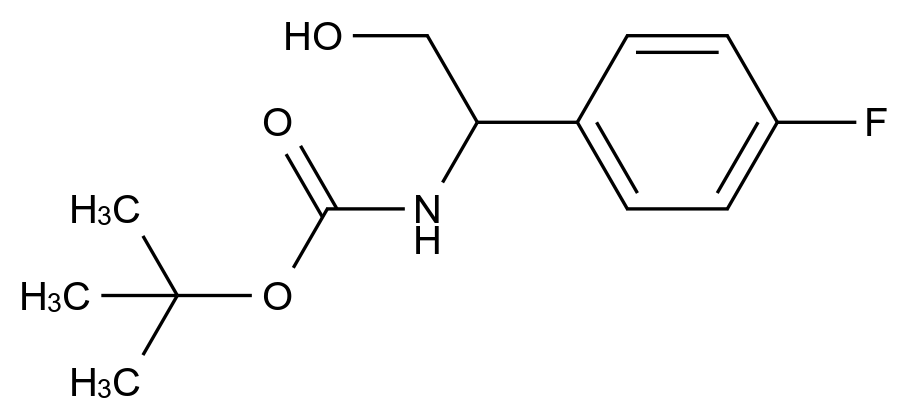 1273550-33-6 (1-(4-氟苯基)-2-羟乙基)氨基甲酸叔丁酯结构式