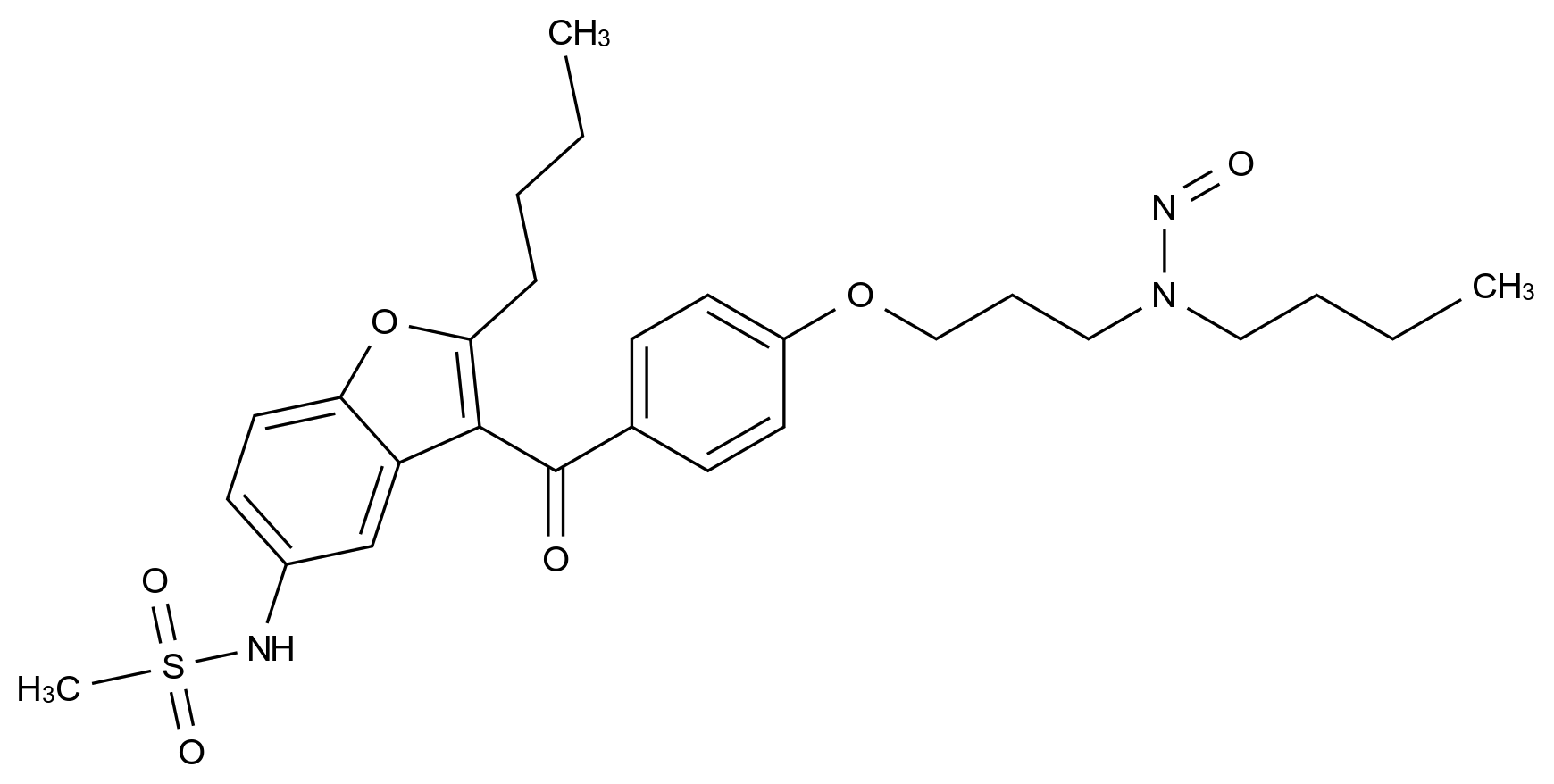N-亚硝基决奈达隆EP杂质A结构式