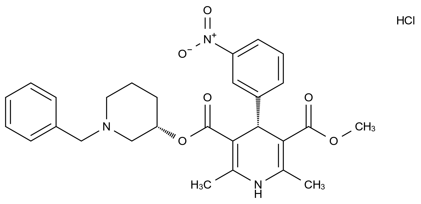 (3S,4'R)-盐酸贝尼地平结构式