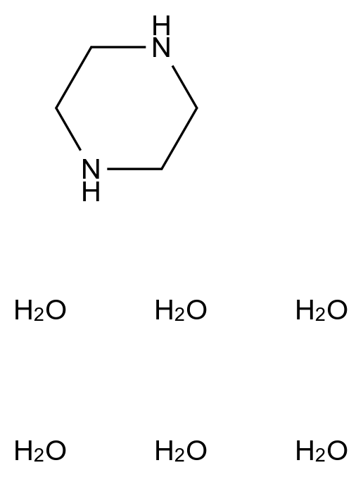142-63-2 哌嗪 六水合物结构式