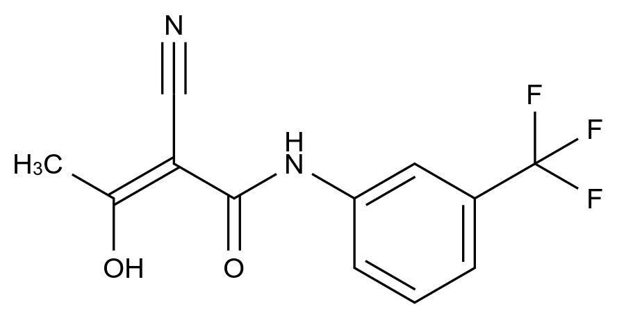 63927-52-6 (Z)-2-氰基-3-羟基-N-(3-(三氟甲基)苯基)丁-2-烯酰胺结构式