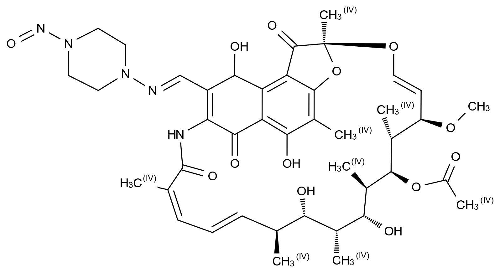 N-去甲基-N-亚硝基利福平结构式