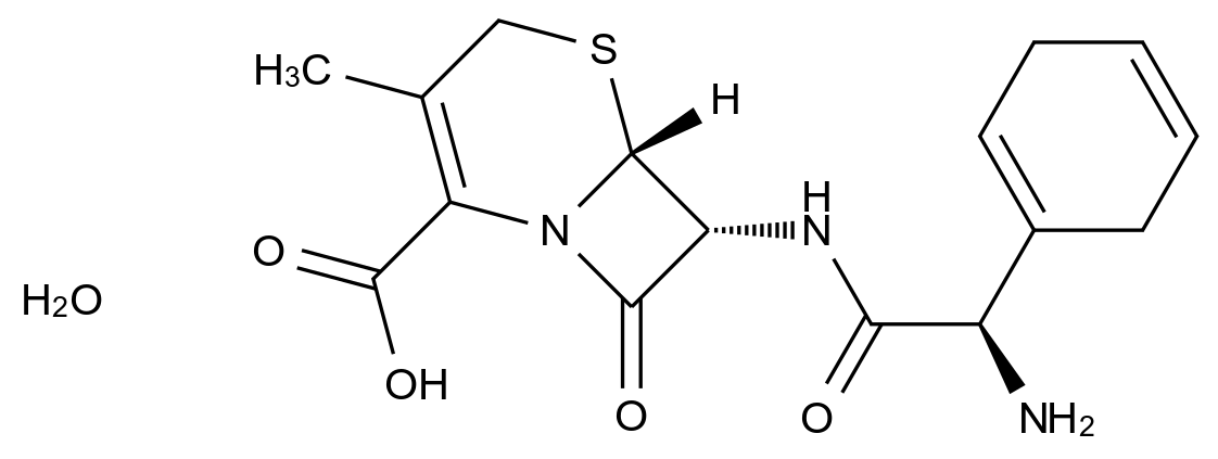 75975-70-1 头孢拉定一水合物结构式