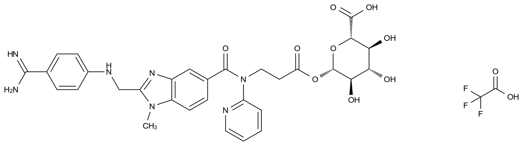1015167-40-4 (free base) 达比加群酰基-β-D-葡萄糖醛酸 三氟乙酸盐结构式