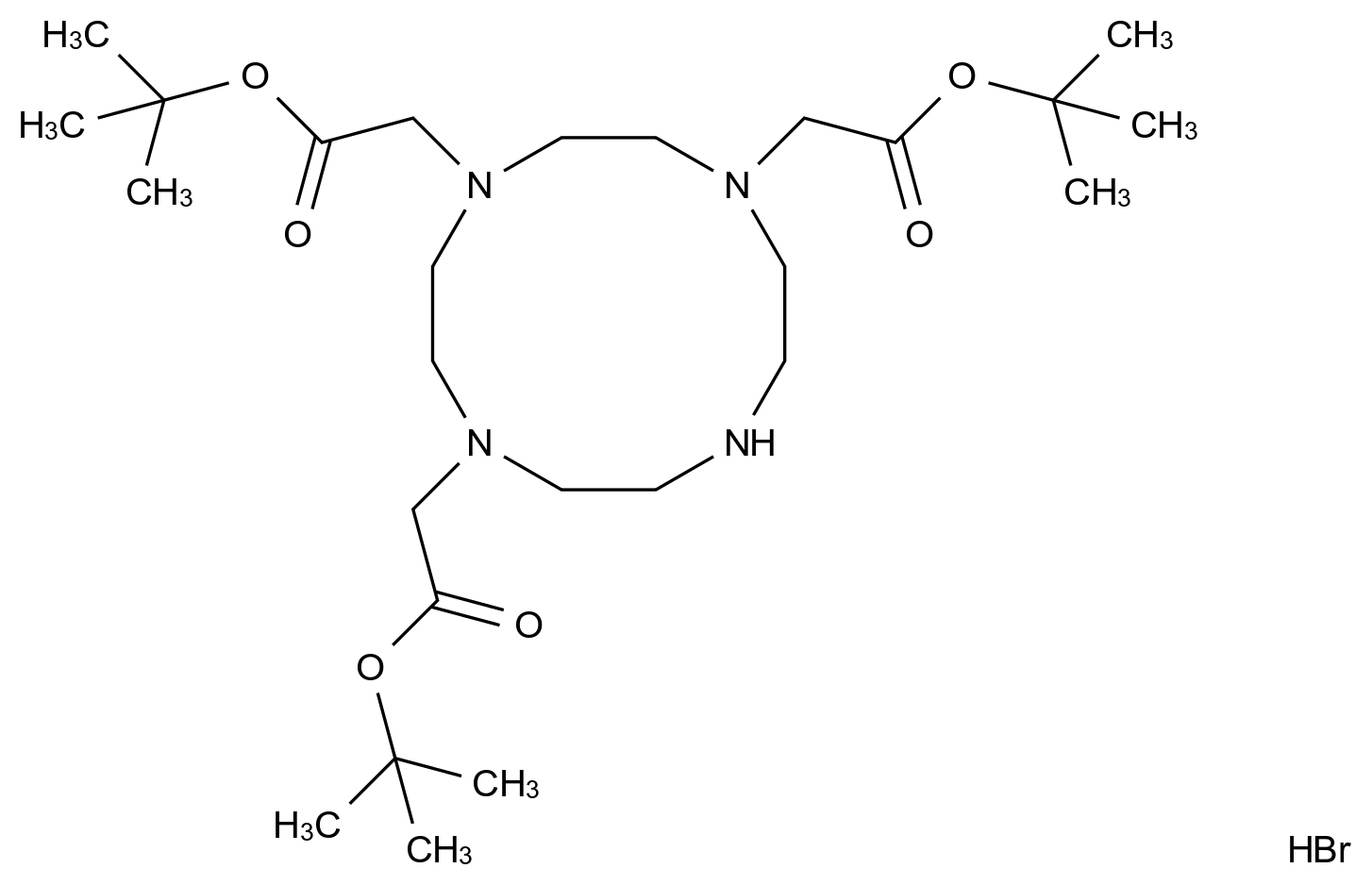 149353-23-1 三叔丁基1,4,7,10-四氮杂环十二烷-1,4,7-三乙酸酯氢溴酸盐结构式