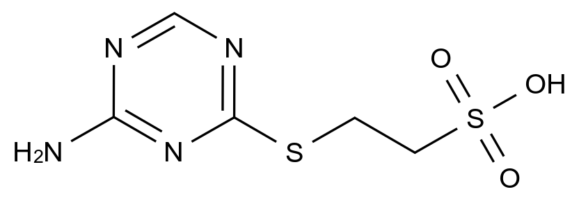 1391054-81-1 2-(4-Amino-1,3,5-triazin-2-yl)sulfanylethanesulfonic Acid Potassium Salt结构式