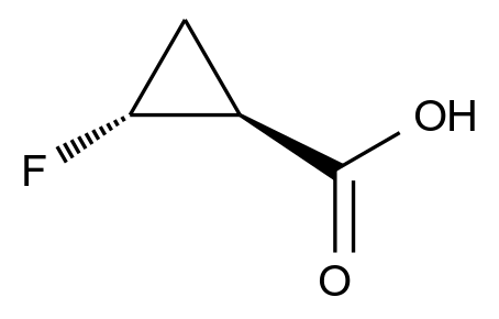 rel-(1R,2S)-2-氟代环丙烷羧酸结构式