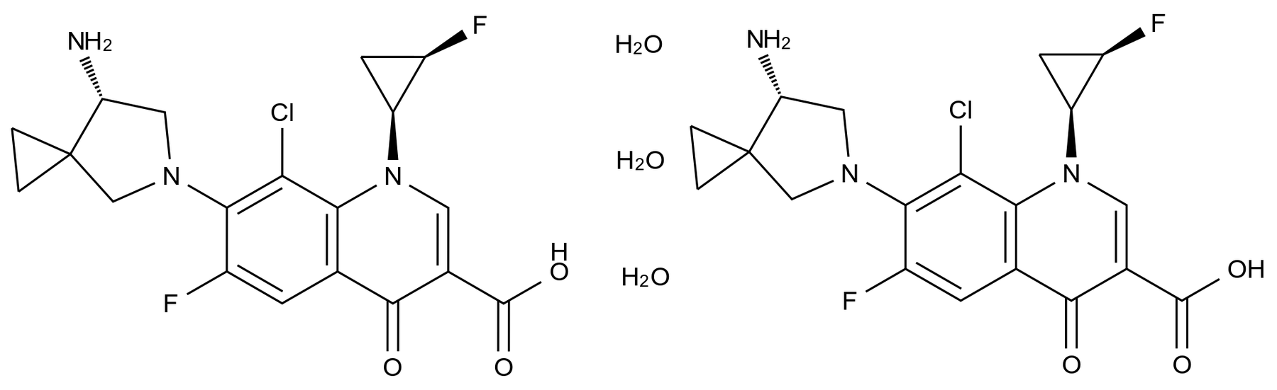西他沙星半水合物结构式