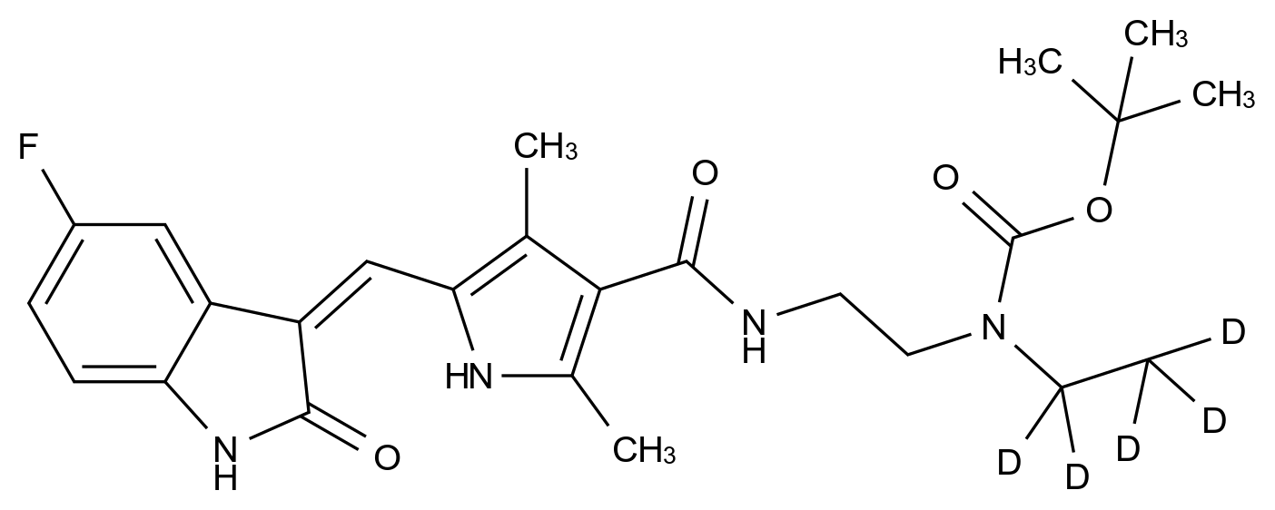 N-Boc-N-desethyl Sunitinib-d5结构式