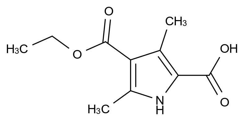 4-(Ethoxycarbonyl)-3,5-dimethyl-1H-pyrrole-2-carboxylic acid结构式