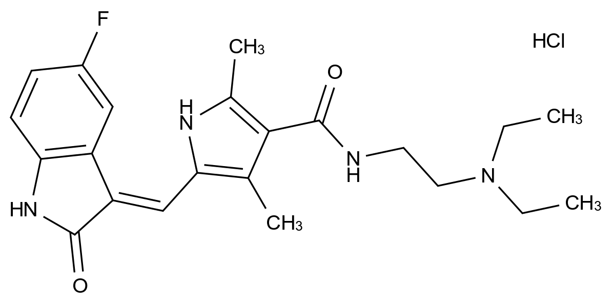 (E)-舒尼替尼 HCl结构式