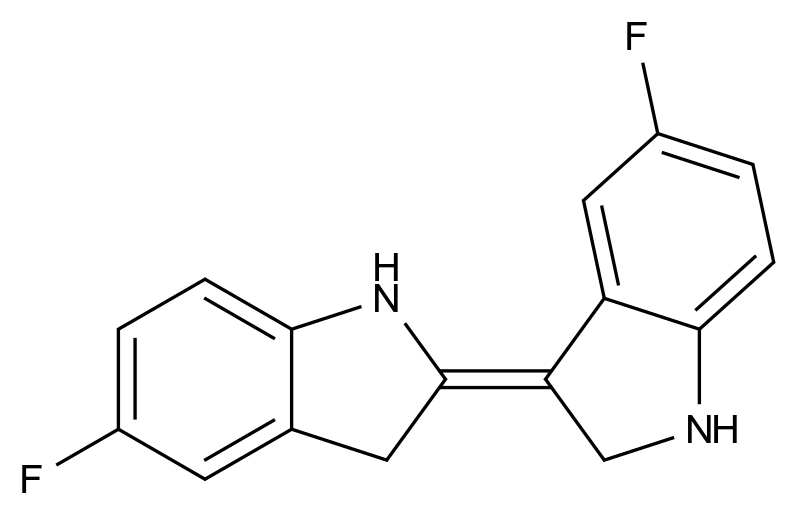 (E) -5,5'-二氟-2,3'-联吲哚啉结构式