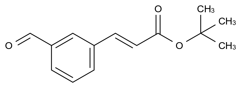 1,1-二甲基乙基（2E）-3-（3-甲酰基苯基）-2-丙烯酸酯结构式
