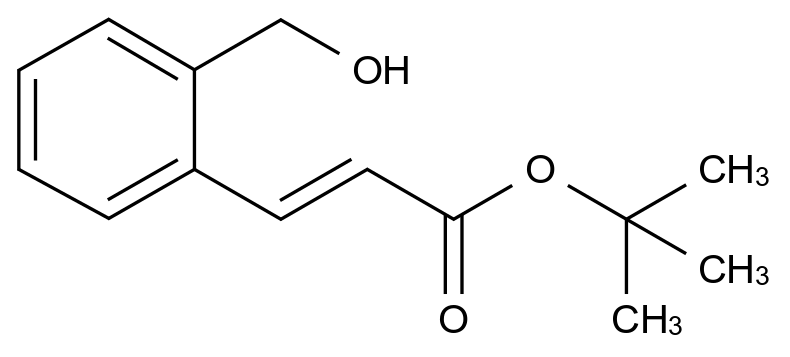 (E)-3-(2-(羟甲基)苯基)丙烯酸叔丁酯结构式