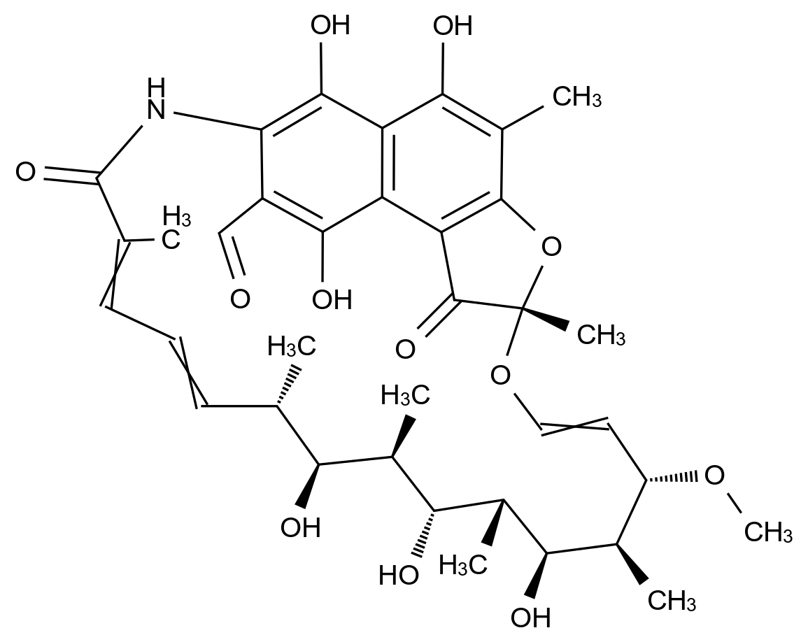 利福喷丁杂质N1(3-甲酰基-Desacetyl Rifapentine)结构式