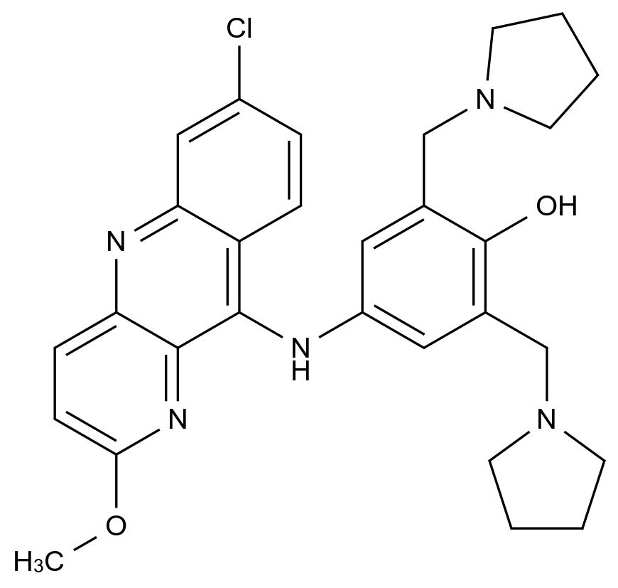 咯萘啶结构式