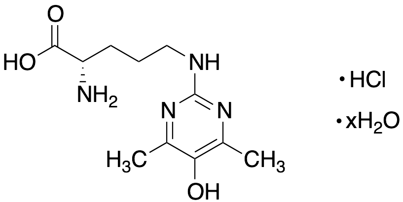 N5-(5-羟基-4,6-二甲基-2-嘧啶基)-L-盐酸鸟氨酸水合物结构式