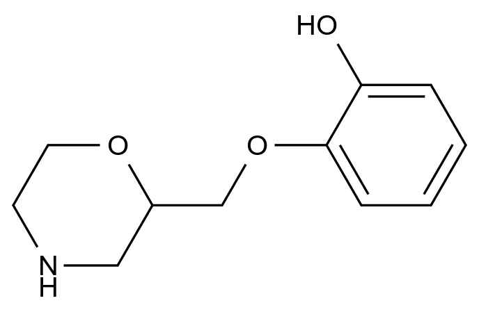 2-(2-吗啉甲氧基)苯酚结构式