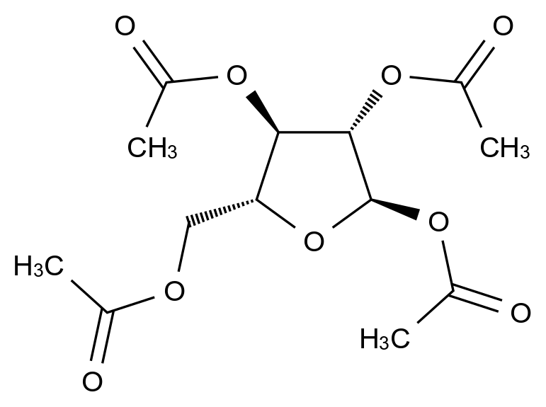 (2R,3S,4R,5R)-5-(乙酰氧基甲基)四氢呋喃-2,3,4-三乙酸三酯结构式