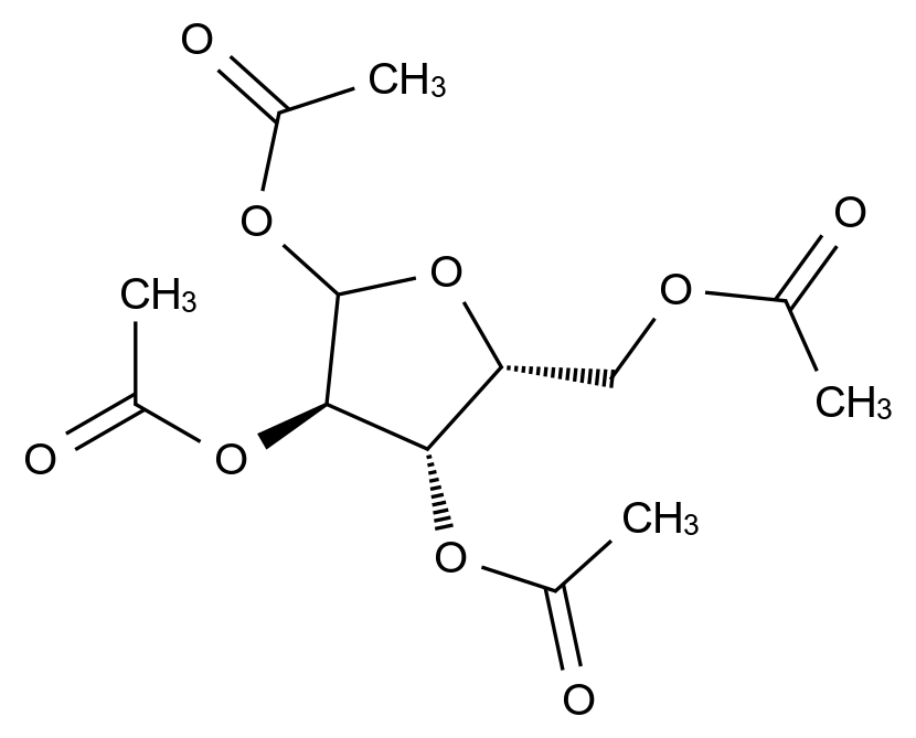 1,2,3,5-四乙酰基-D-木呋喃糖结构式