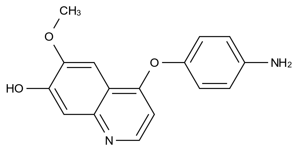 4-(4-氨基苯氧基)-6-甲氧基喹啉-7-醇结构式