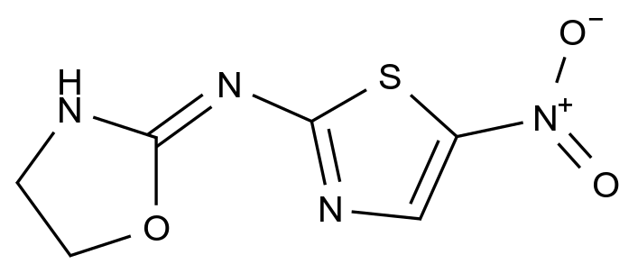 N-(5-Nitrothiazol-2-yl)-4,5-dihydrooxazol-2-amine结构式