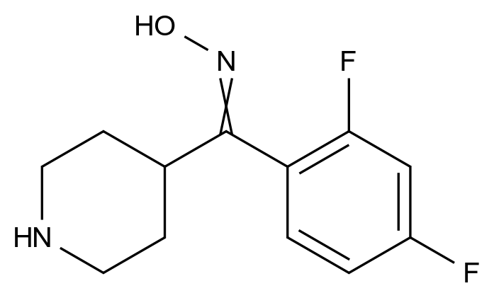 (2,4-difluorophenyl)(piperidin-4-yl)methanone oxime结构式