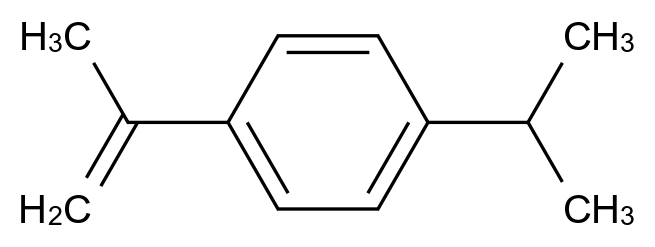 1-异丙基-4-(丙-1-烯-2-基)苯(将TBC作为稳定剂混合)结构式