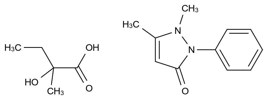 Antipyrine 2-Hydroxy-2-methylbutyrate结构式
