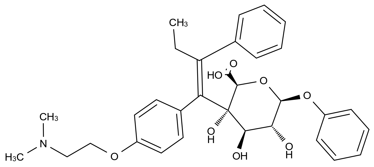 (Z)-4-Hydroxy Tamoxifen O-β-D-Glucuronide结构式