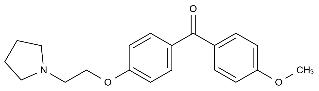 (4-Methoxyphenyl)[4-[2-(1-pyrrolidinyl)ethoxy]phenyl]methanone结构式