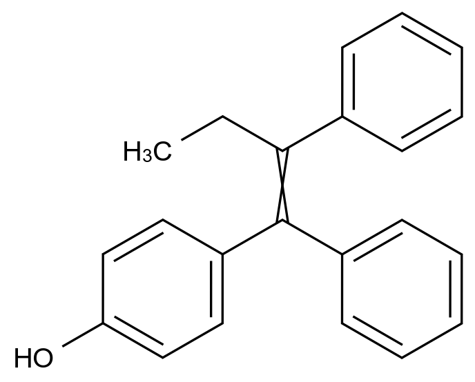 1,2-Diphenyl-1-(4-hydroxyphenyl)but-1-ene结构式