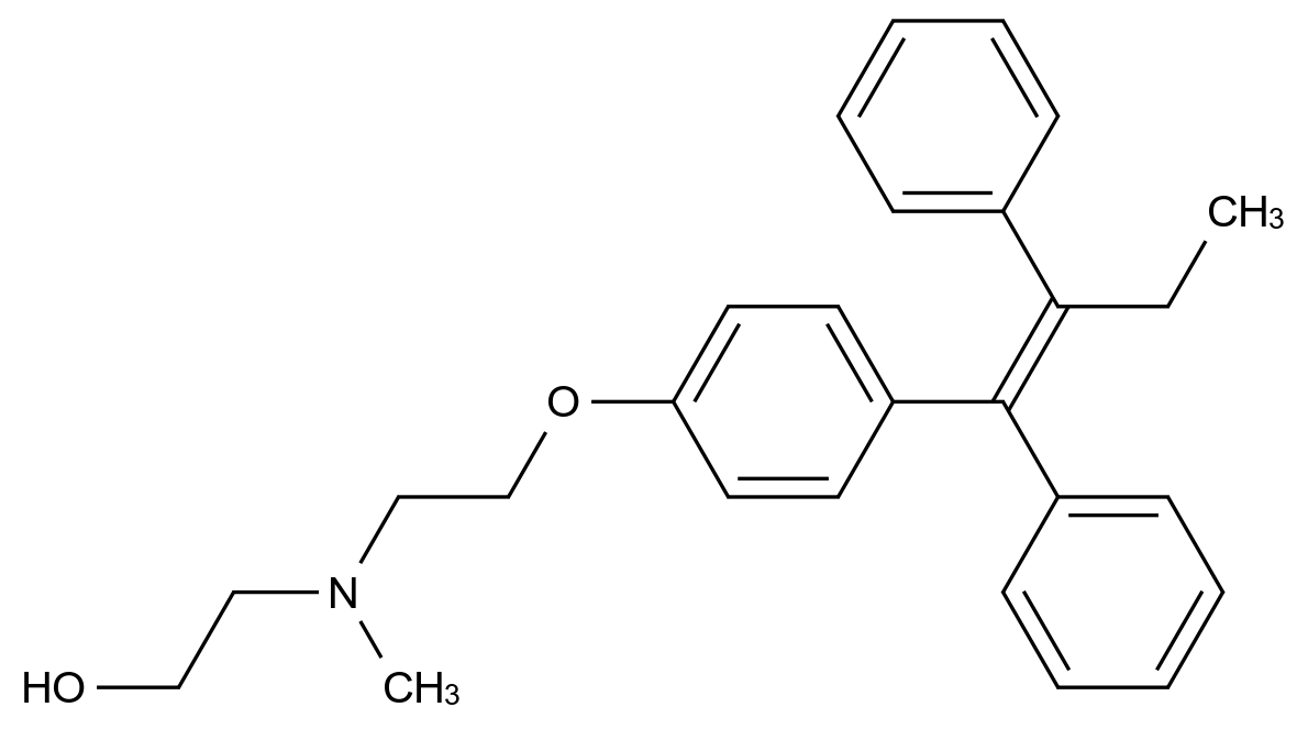 N-Methyl-N-(2-hydroxyethyl)tamoxifen结构式
