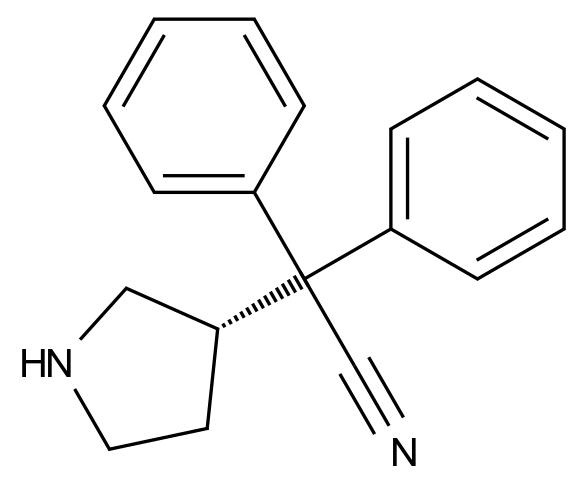 (S)-2,2-Diphenyl-2-(pyrrolidin-3-yl)acetonitrile结构式