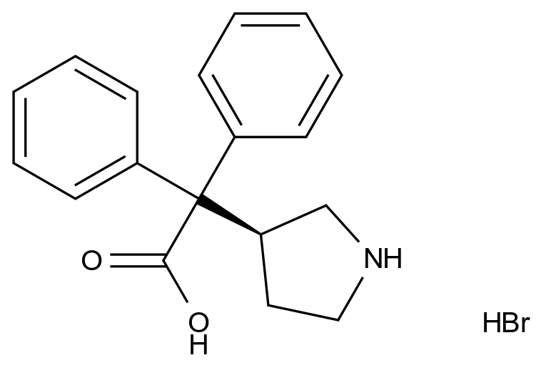(S)-2,2-diphenyl-2-(pyrrolidin-3-yl)acetic acid (hydrobromide)结构式