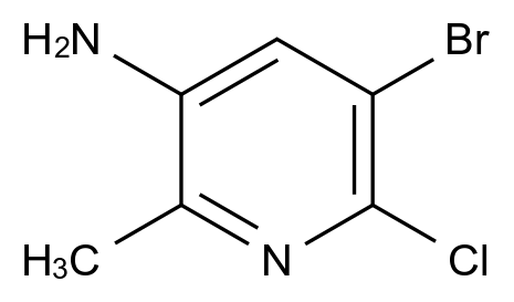 5-溴-6-氯-2-甲基吡啶-3-胺结构式
