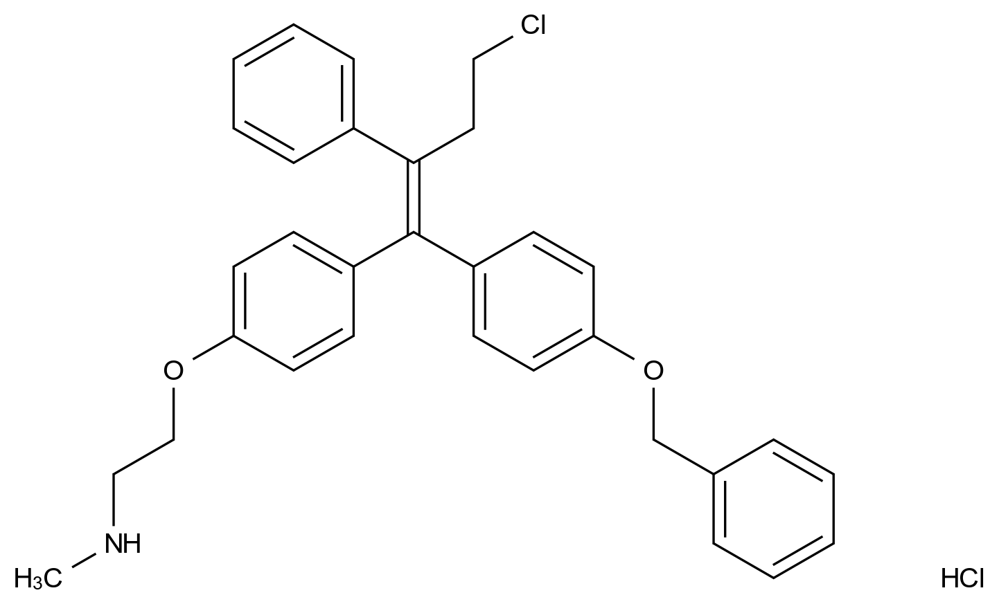 N-Desmethyl 4-Benzyloxy Toremifene HCl结构式