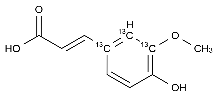 3-甲氧基-4-羟基肉桂酸-1,2,3-13C3结构式